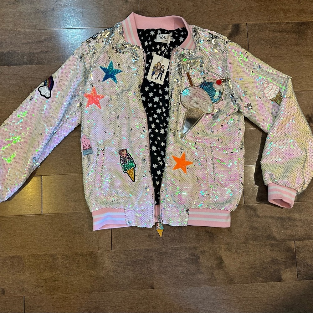 Lola & the boys sequin jacket sz14